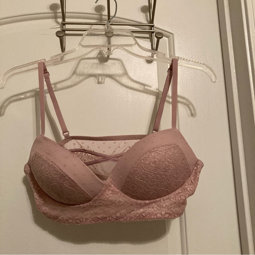 Victoria’s Secret Pink Lace Padded Demi Bra